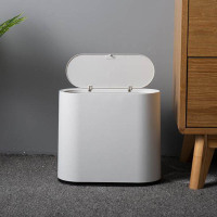 家用夹缝卫生间垃圾桶 有盖带内桶按压式客厅卧室纸篓