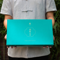 浅色茗茶之茉莉大方蓝金礼盒 隔花五窨 茉莉花茶拌手礼盒 隔花窨制