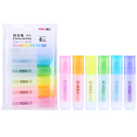 得力S628荧光笔套装(混)-(6支/袋)(3袋/组)