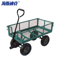海斯迪克 gnjz-184 四轮手推网车 平板车折叠拖车 搬运拉货静音推车板车老虎车 A款小号网车绿色