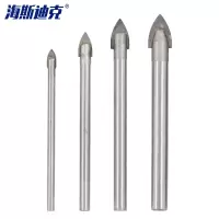 海斯迪克 gnjz-2062 一字三角钻 本色玻璃钻三角钻陶瓷瓷砖钻头圆柄一字扩孔钻头 4PC(2件)