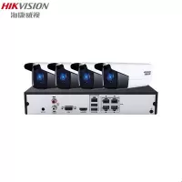 海康威视监控套装DS-2CD3T56WD-I3 30米红外POE供电500万星光室外防水监控设备套装4路+2T