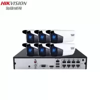 海康威视监控套装DS-2CD3T56WD-I3 30米红外POE供电500万星光室外防水监控设备套装6路+4T