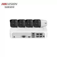 海康威视监控设备套装200万网络高清监控摄像头DS-IPC-B12V2-I 搭配海康硬盘录像机50米红外4路+2T
