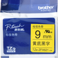 [兄弟 brother] TZe-ZFX621 标签色带 9mm黄底黑字 线缆标签(计价单位:卷)