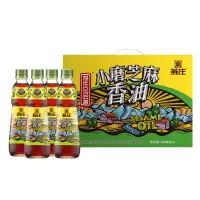 燕庄 芝麻香油礼盒 小磨香油300ml*4 古法磨制滴滴醇香 中秋团购送礼 芝麻油香油月子油