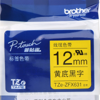 [兄弟 brother] TZe-ZFX631 标签色带 12mm黄底黑字 线缆标签(计价单位:卷)