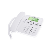 电话机座机 固定电话 办公家用 来电显示 双接口 免电池 白色