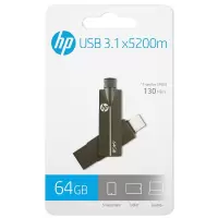 惠普（HP）X5200M 64G优盘U盘USB3.1双接口USB TYPE-C TYPE-A 旋转设计