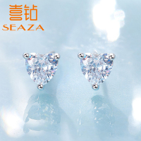 喜钻 S925锆石耳饰爱心耳钉E12011