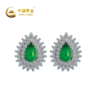 中国黄金 s925银玉髓耳钉