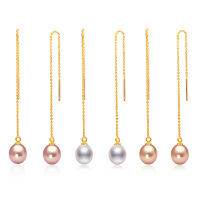 喜钻 银925紫色珍珠耳饰E9427