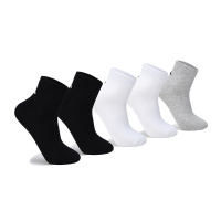 安踏运动袜男女袜子夏季新款中筒袜短袜舒适男运动袜五双组合装