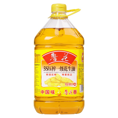 鲁花 5S 压榨一级花生油 食用油5L