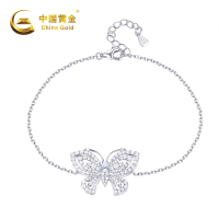 中国黄金缘分天使蝴蝶手链