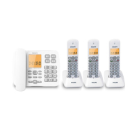 无绳电话机 固定座机 子母机 家用办公 一键拨号 三方通话 一拖三(白色)