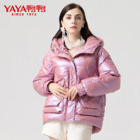 鸭鸭(yaya)羽绒服女韩版冬季2020新款时尚潮流保暖短款连帽外套