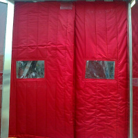 邦达联胜 定制保温棉门帘加厚保温 挡风帆布棉门帘工厂超市商场帆布门帘 单位：平米