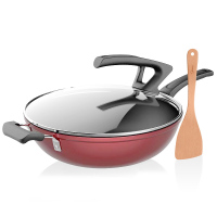 美的(Midea)炒锅不粘锅 32cm无油烟不沾锅炒菜锅具电磁炉燃气通用炒锅可立锅盖 炒锅CL32T1