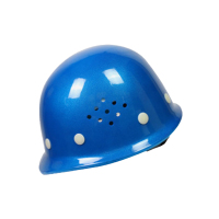 鑫马 原顶按压式调节安全帽建筑工地防护安全帽 带透气孔 XM-03(合成树脂)-旋钮 蓝色