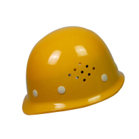 鑫马 原顶按压式调节安全帽建筑工地防护安全帽 带透气孔 XM-03(合成树脂)-旋钮 黄色