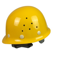 鑫马 原顶按压式调节安全帽建筑工地防护安全帽 带透气孔 XM-001(玻璃钢) 黄色