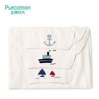 洁丽雅 袋装(小熊和小花+小鹿和小鸟+小猫扑蝴蝶)纱布汗巾3条/袋