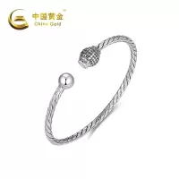 中国黄金 足银麻花对口手镯