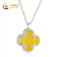 中国黄金 足金足银如意锁骨链