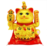 存钱罐摆件 金色摇手猫猫摆件