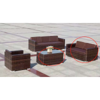 户外藤椅套装（2个两座+1个茶几）