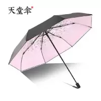 天堂 黑胶太阳伞神秘花园三折晴雨伞33580E 单个装
