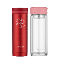先行(CENSUN)YJ-300TB 时尚精品套杯(玻璃杯+保温杯)300ml