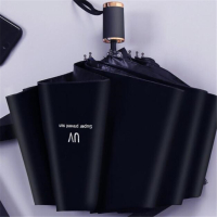 爱家(All Joy) 简约雨伞 三折叠 黑胶防晒遮阳伞