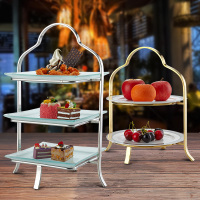 三层下午茶蛋糕点心盘 酒会甜品台展示架摆件 水果托盘冷餐茶歇