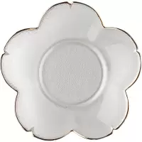 企购优品 日式玻璃小碟子家用透明水果盘子 樱花碟 玻璃透明描金 直径17cm