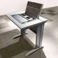 电脑桌 翻转电脑桌 单人台式多媒体电教室学生培训桌隐藏显示器电脑课桌