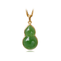 古名足金碧玉葫芦吊坠