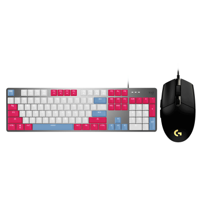罗技(Logitech) K845 TTC红轴-春款键盘+G102二代鼠标黑色有线键鼠套装 家用办公游戏键盘鼠标套装