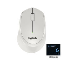 罗技(Logitech) M330无线鼠标 白色+鼠标垫