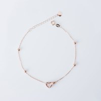 古名18K金手链桃心环环相扣手链