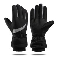 泽超 0602滑雪手套男女冬季保暖防水防风加绒黑灰 均码