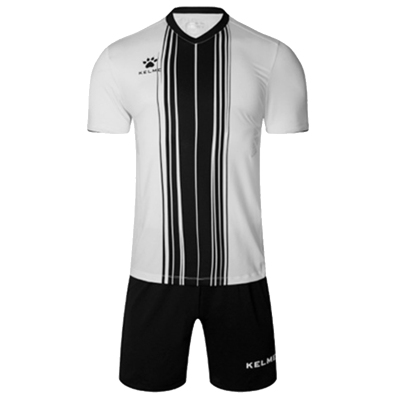 KELME/卡尔美足球服套装 竖条条纹比赛训练短袖空板组队印制球衣