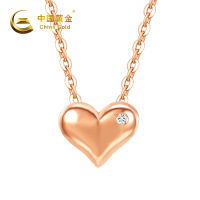 中国黄金18K红心形时尚钻石吊坠