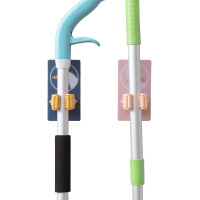 欧润哲 拖把挂架 动物拖把夹厨房阳台扫把收纳架贴 壁挂式瓷片面挂钩收纳层架一套2只