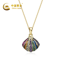 中国黄金 七彩吊坠