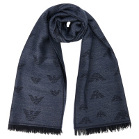 EMPORIO ARMANI 阿玛尼 2020秋冬新品 男士羊毛Logo鹰标印花围巾 625048 0A348 深灰