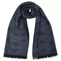 EMPORIO ARMANI 阿玛尼 2020秋冬新品 男士羊毛Logo鹰标印花围巾 625048 0A348 深灰