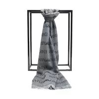 EMPORIO ARMANI 阿玛尼 男士Logo字母印花时尚围巾 625053 CC786 灰色