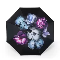 天堂伞 黑胶插画晴雨伞防紫外线太阳伞遮阳伞礼品伞55cm*8骨 (BY)